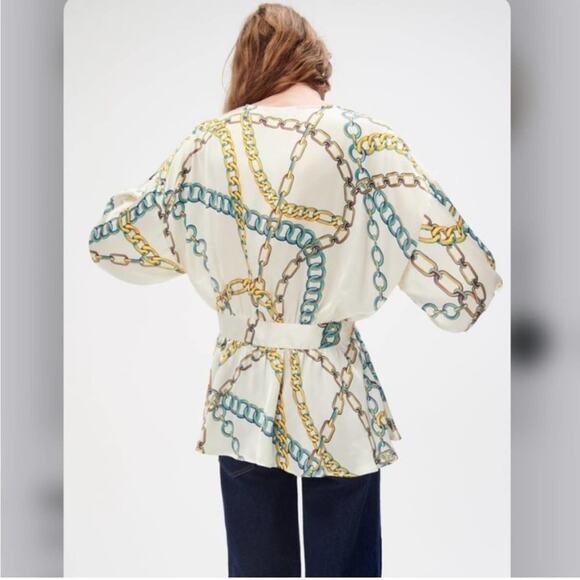 Zara Chain Print Top Size Medium - Picture 5 of 9